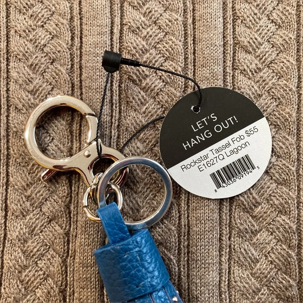 Brighton Your Bag Leather Rockstar Tassel Fob in Lagoon Blue - Picture 2 of 2